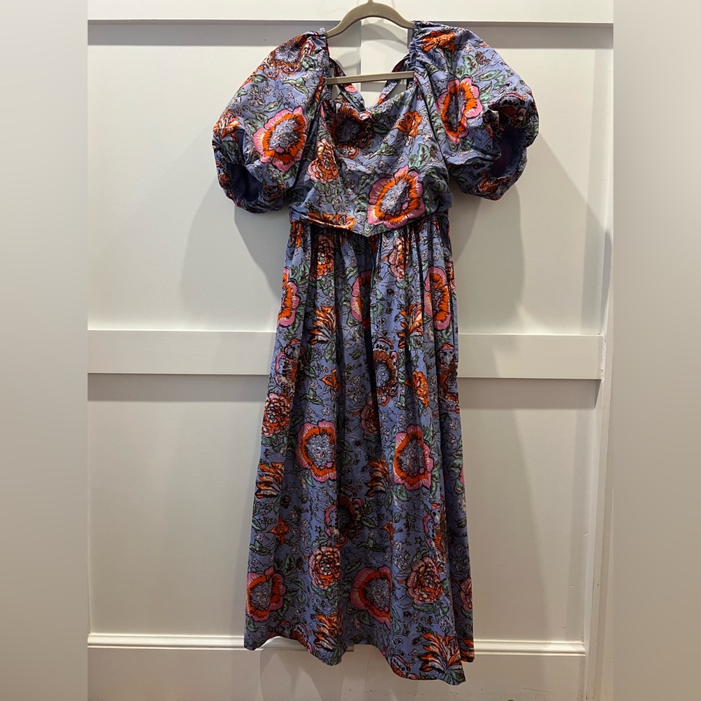 Cleobella puff sleeve tie back dress